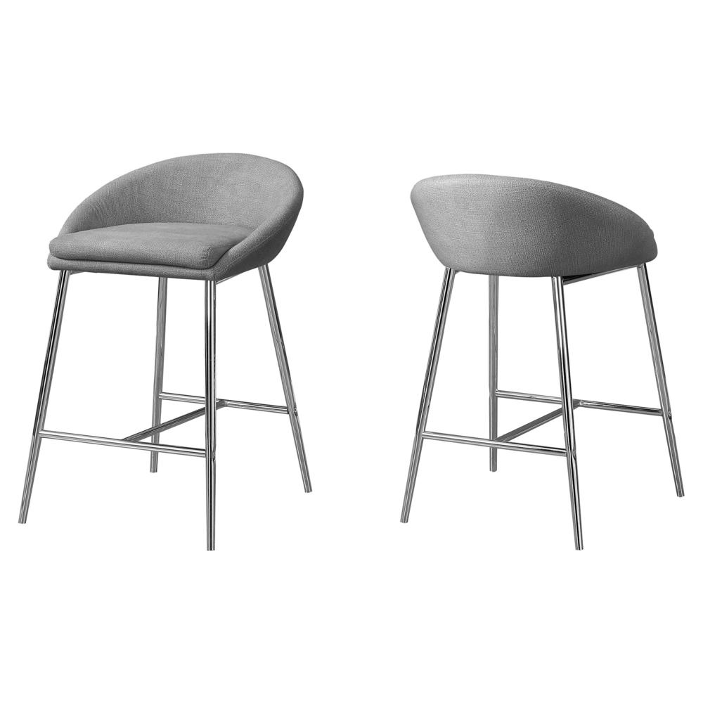 41" x 41" x 59.5" Grey  Foam  Metal  Polyester  Barstool 2pcs - 332751. Picture 2