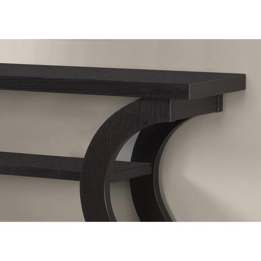 11.5" x 47.25" x 32" Cappuccino Hollow Core Particle Board  Accent Table Hall Console - 332813. Picture 3