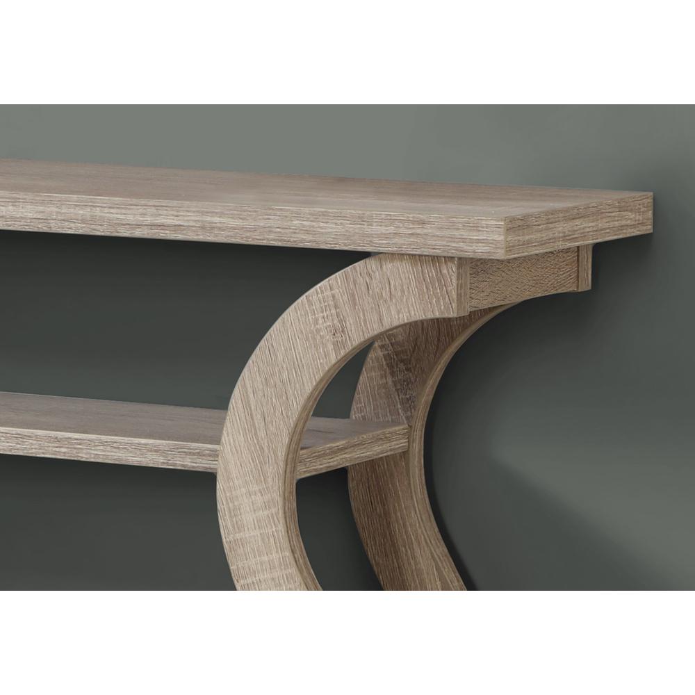 11.5" x 47.25" x 32" Dark Taupe Hollow Core Particle Board Accent Table Hall Console - 332814. Picture 2