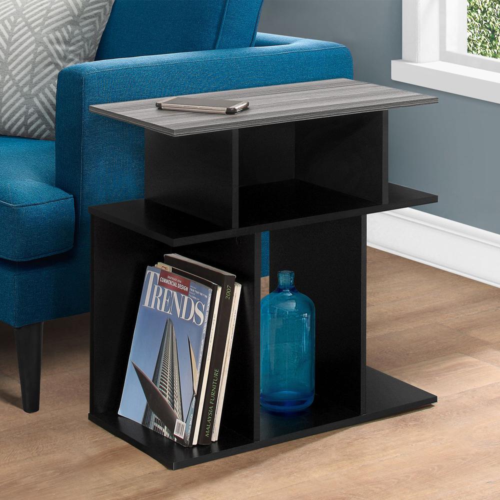 11.75" x 23.75" x 23.75" Black Grey Particle Board Laminate  Accent Table - 332838. Picture 5