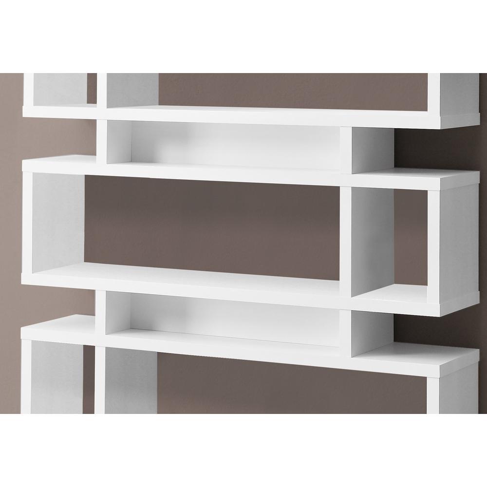 Modern 55"H White Finish Hollow Core Bookcase. Picture 2