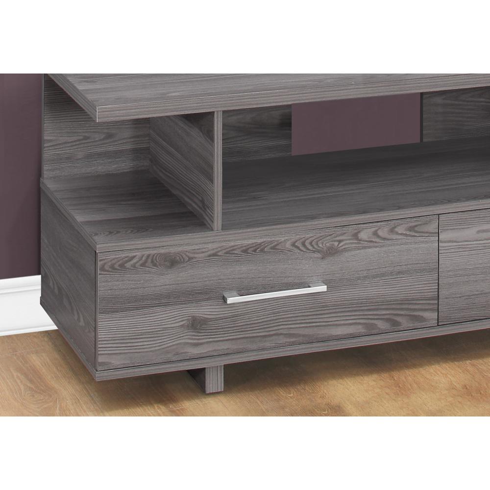 20" Grey Particle Board and Laminate TV Stand with 2 Storage Drawers - 332896. Picture 3