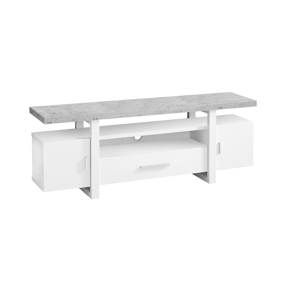 White  TV Stand With Grey Top - 332933. The main picture.