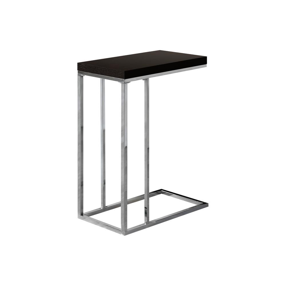 18.25" x 10.25" x 25.25" Cappuccino Particle Board Metal  Accent Table - 332973. Picture 1