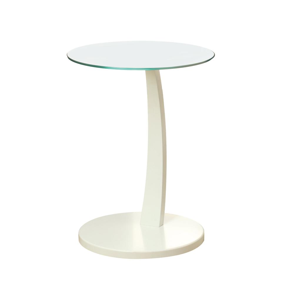 17.75" x 17.75" x 24" WhiteClear Particle Board Tempered Glass Accent Table - 332979. Picture 1