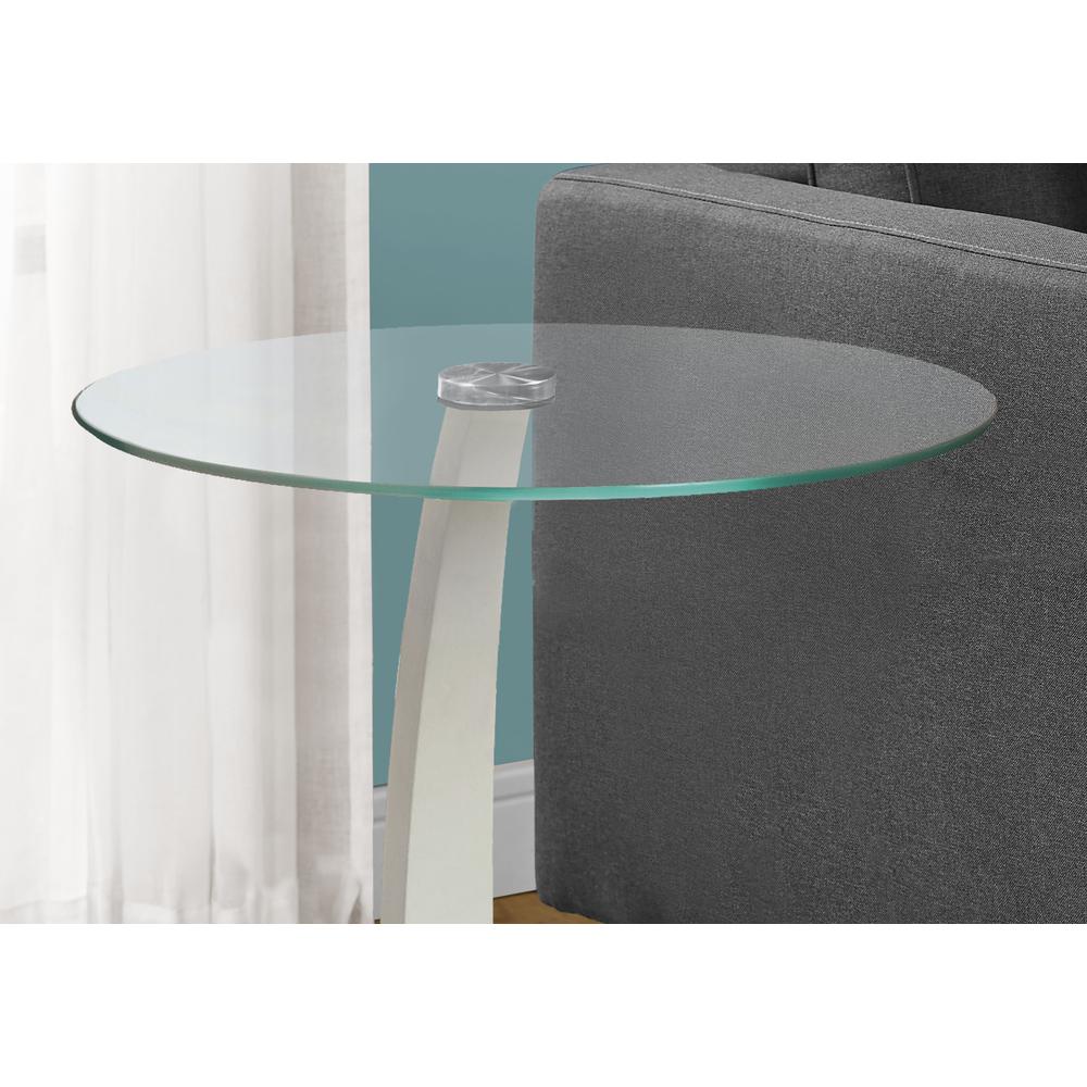 17.75" x 17.75" x 24" WhiteClear Particle Board Tempered Glass Accent Table - 332979. Picture 2