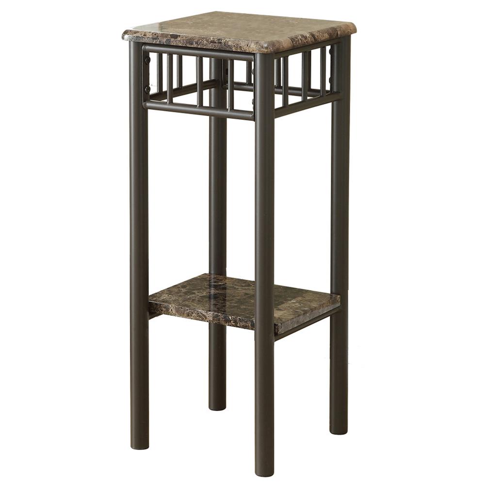 12" x 12" x 28" Cappuccino Mdf Metal  Accent Table - 332995. Picture 1