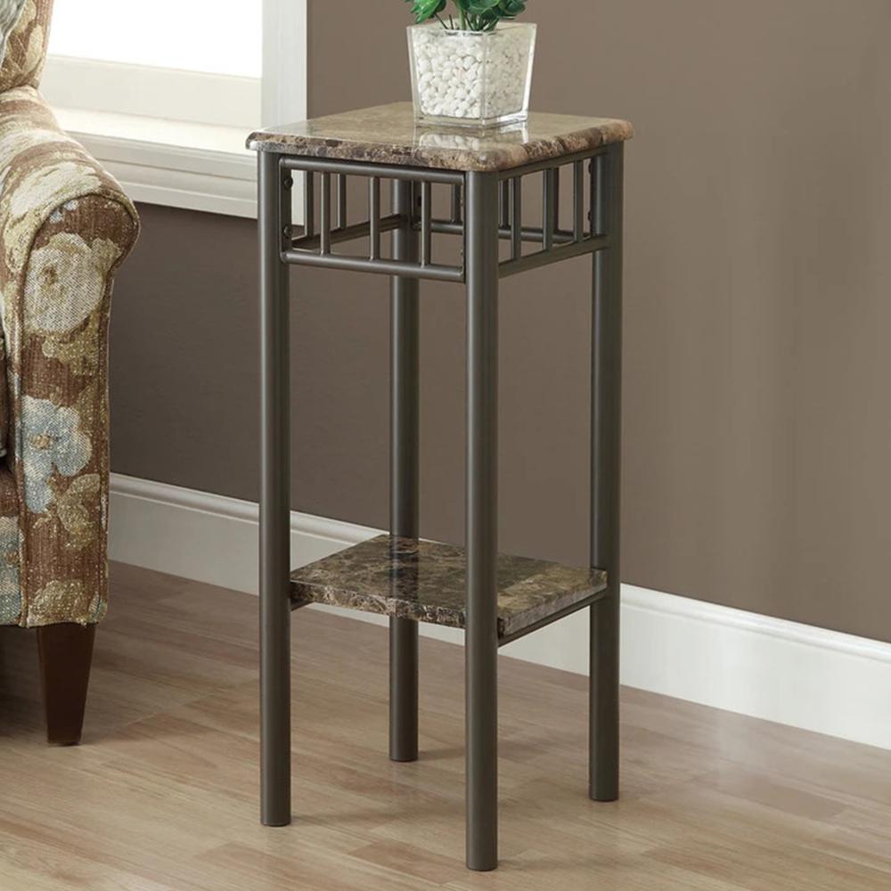 12" x 12" x 28" Cappuccino Mdf Metal  Accent Table - 332995. Picture 5