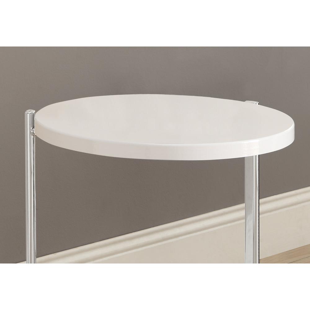 18.25" x 18.25" x 23.5" White Finish Laminate Metal Accent Table - 333003. Picture 2