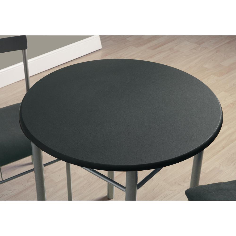 36" Black Microfiber Foam MDF and Silver Metal Three Pieces Dining Set - 333024. Picture 3