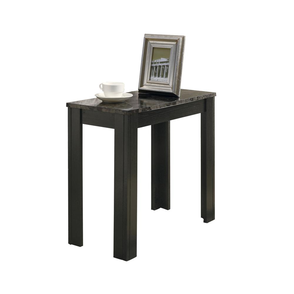 12" x 23.75" x 21.5" Black Grey Particle Board Laminate Mdf  Accent Table - 333037. Picture 1