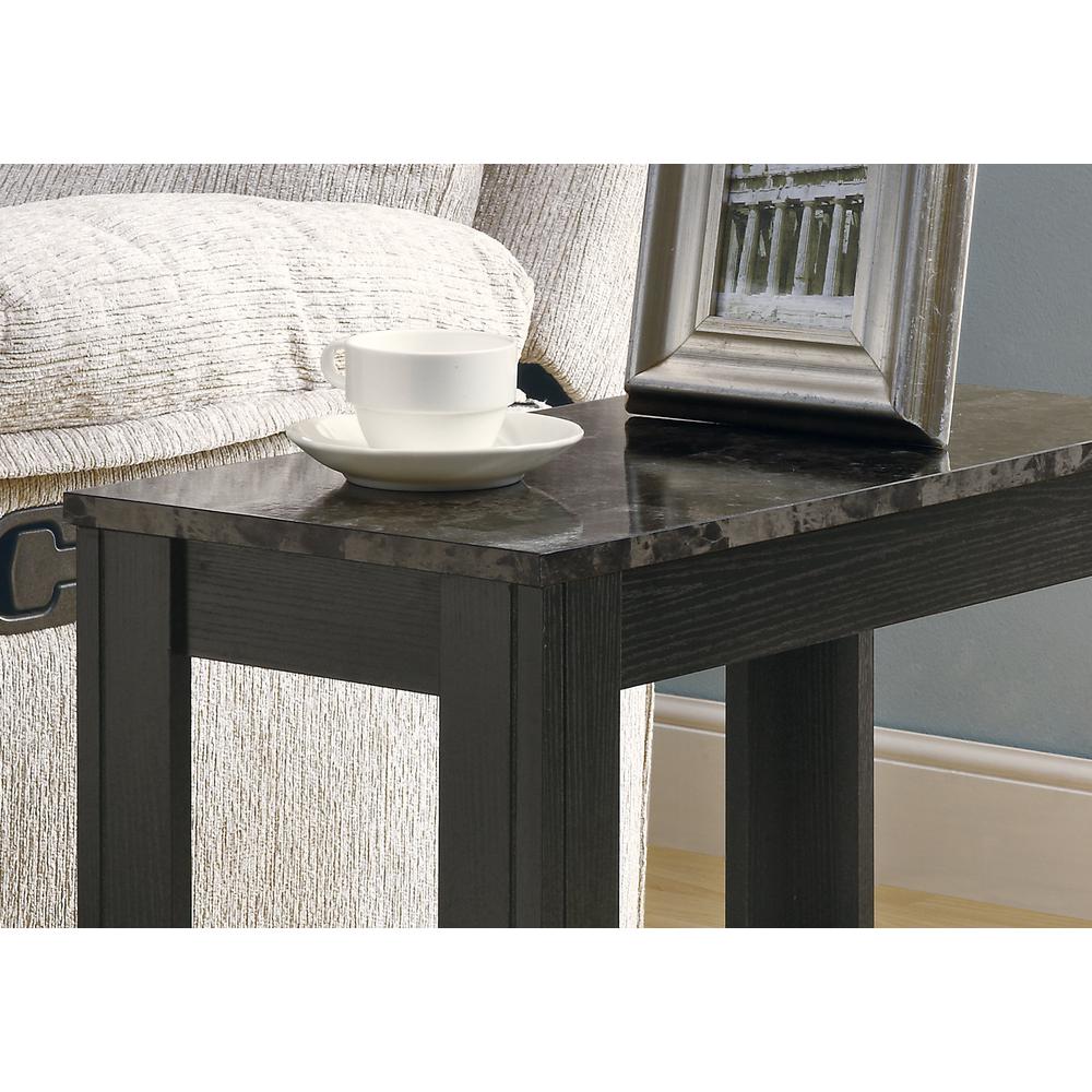 12" x 23.75" x 21.5" Black Grey Particle Board Laminate Mdf  Accent Table - 333037. Picture 2