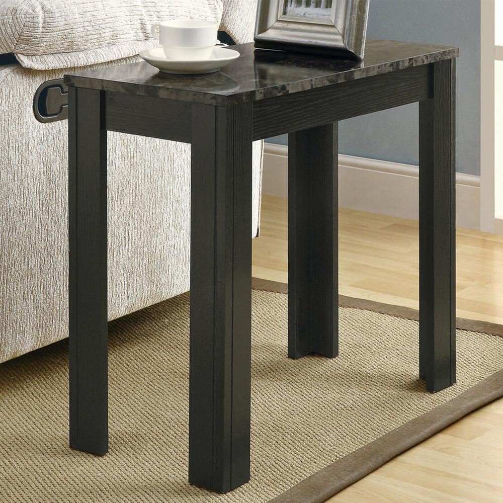 12" x 23.75" x 21.5" Black Grey Particle Board Laminate Mdf  Accent Table - 333037. Picture 5