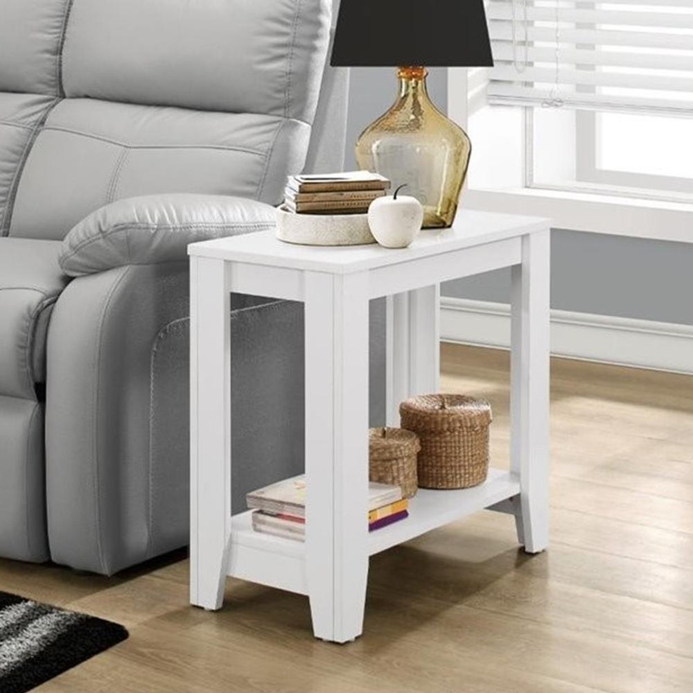 11.75" x 23.75" x 22" White Particle Board Laminate  Accent Table - 333041. Picture 5