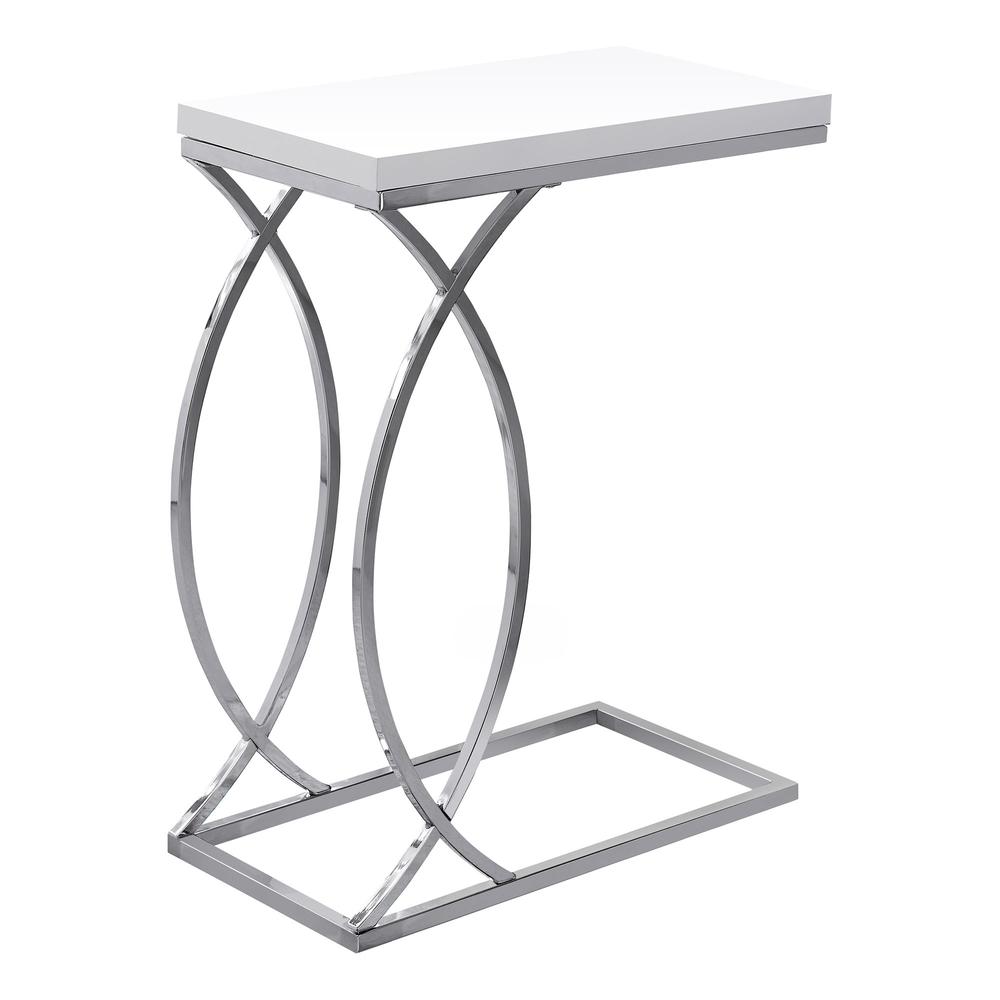 18.25" x 10.25" x 25" White Mdf Metal Accent Table - 333073. The main picture.