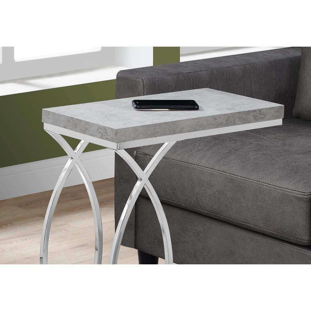 18.25" x 10.25" x 25" Grey Mdf Laminate Metal Accent Table - 333074. Picture 2