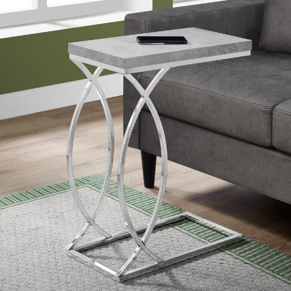 18.25" x 10.25" x 25" Grey Mdf Laminate Metal Accent Table - 333074. Picture 5