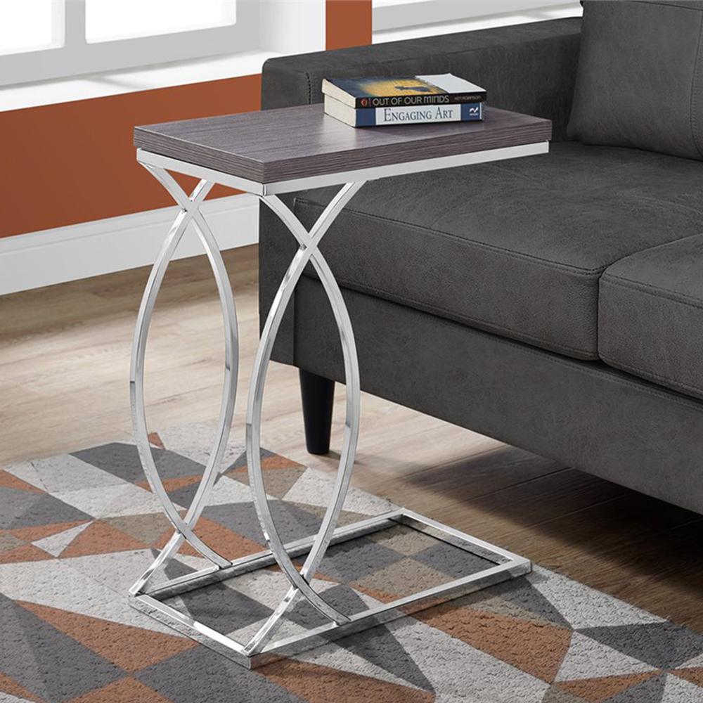 18.25" x 10.25" x 25" Grey Mdf Laminate Metal Accent Table - 333076. Picture 5