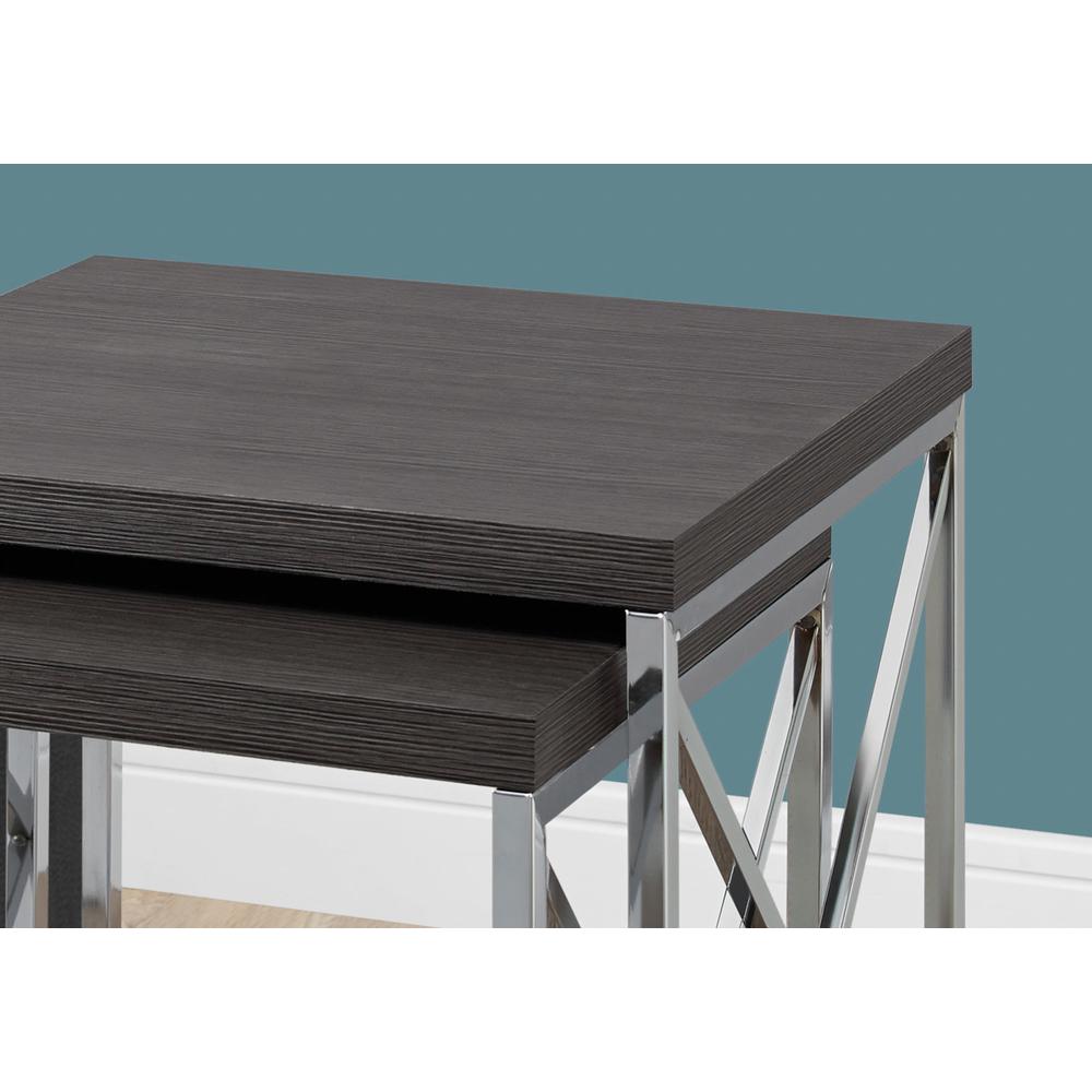37.25" x 37.25" x 40.5" Grey Particle Board Metal  2pcs Nesting Table Set - 333104. Picture 2