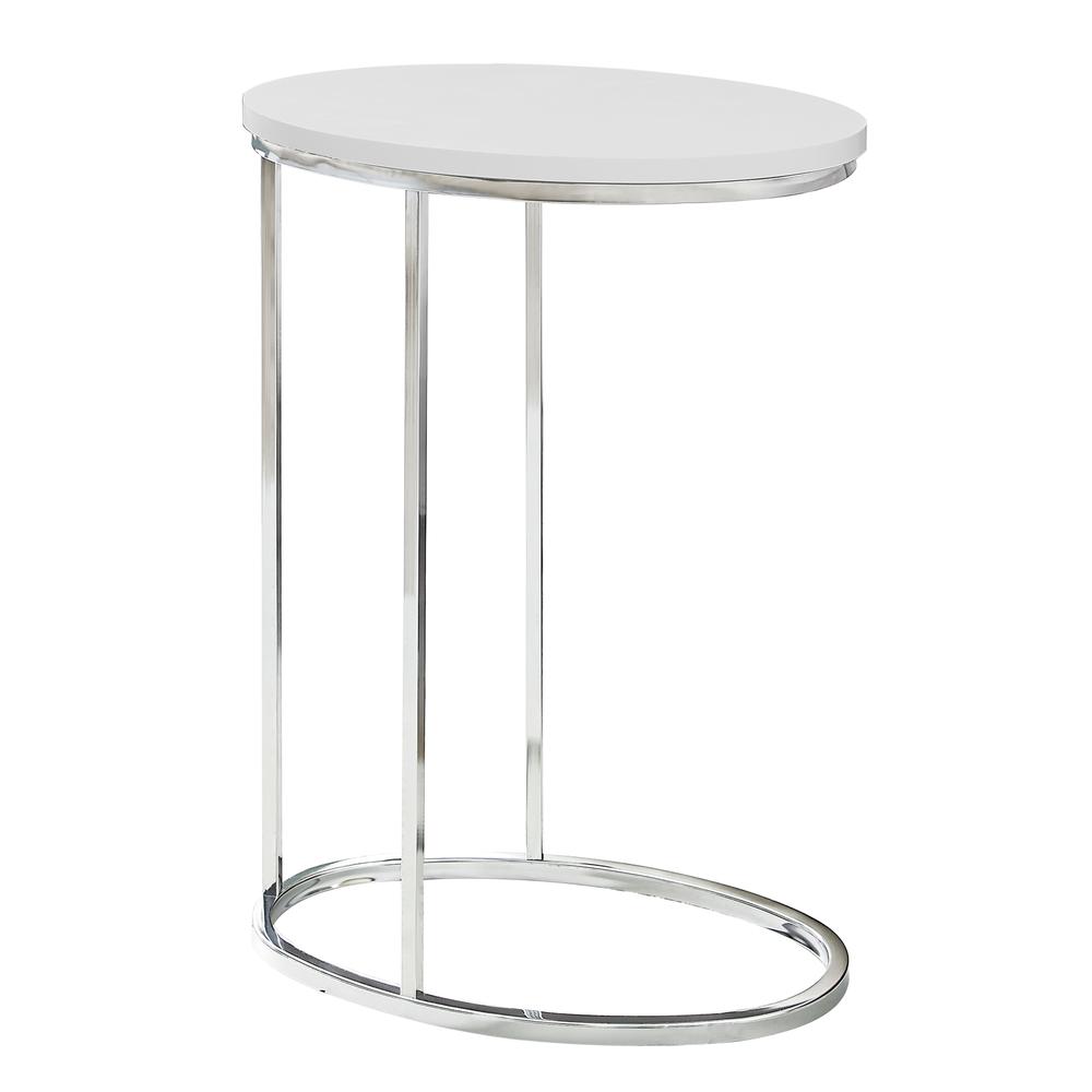 18.5" x 12" x 25" White Particle Board Metal Accent Table - 333122. Picture 1