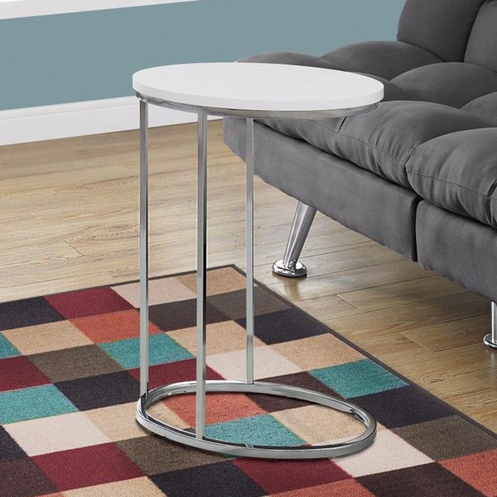 18.5" x 12" x 25" White Particle Board Metal Accent Table - 333122. Picture 5