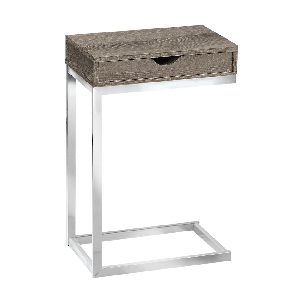 10.25" x 15.75" x 24.5" Dark Taupe Finish Metal Accent Table - 333126. Picture 1