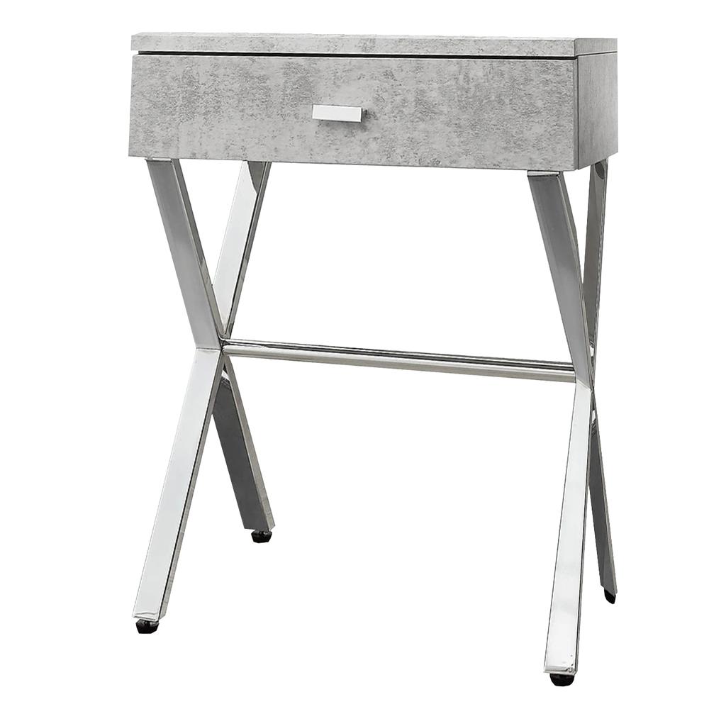 12" x 18.25" x 22.25" Grey Finish and Chrome Metal Accent Table - 333132. Picture 5
