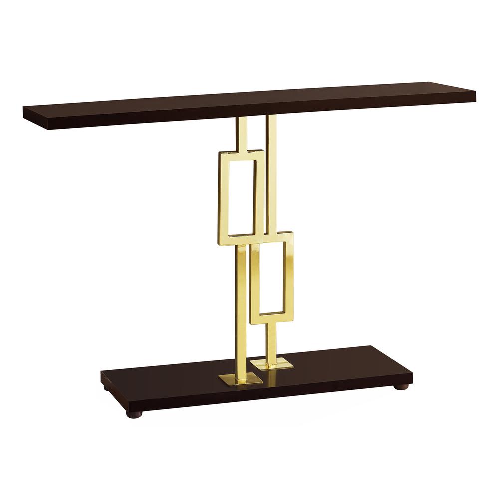 12" x 47.25" x 31" CappuccinoGold Metal Accent Table - 333137. Picture 1