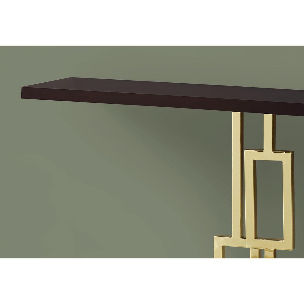 12" x 47.25" x 31" CappuccinoGold Metal Accent Table - 333137. Picture 2