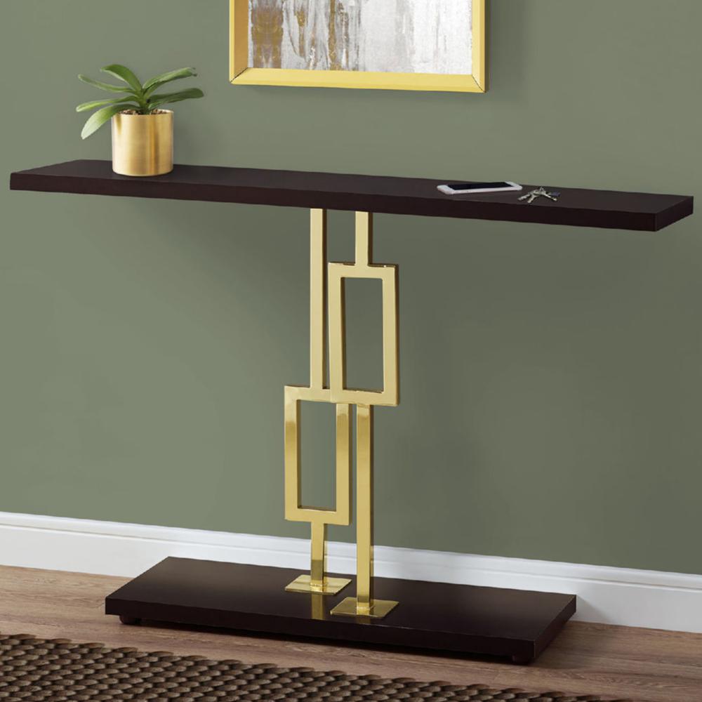 12" x 47.25" x 31" CappuccinoGold Metal Accent Table - 333137. Picture 5