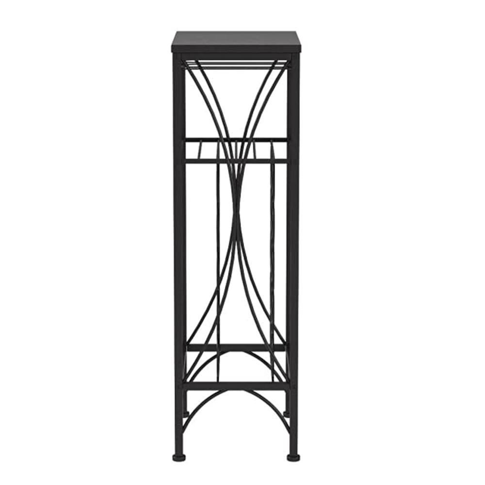 12.5" x 16.25" x 40.5" Black Metal Wine Bottle and Glass Rack Home Bar - 333167. Picture 4
