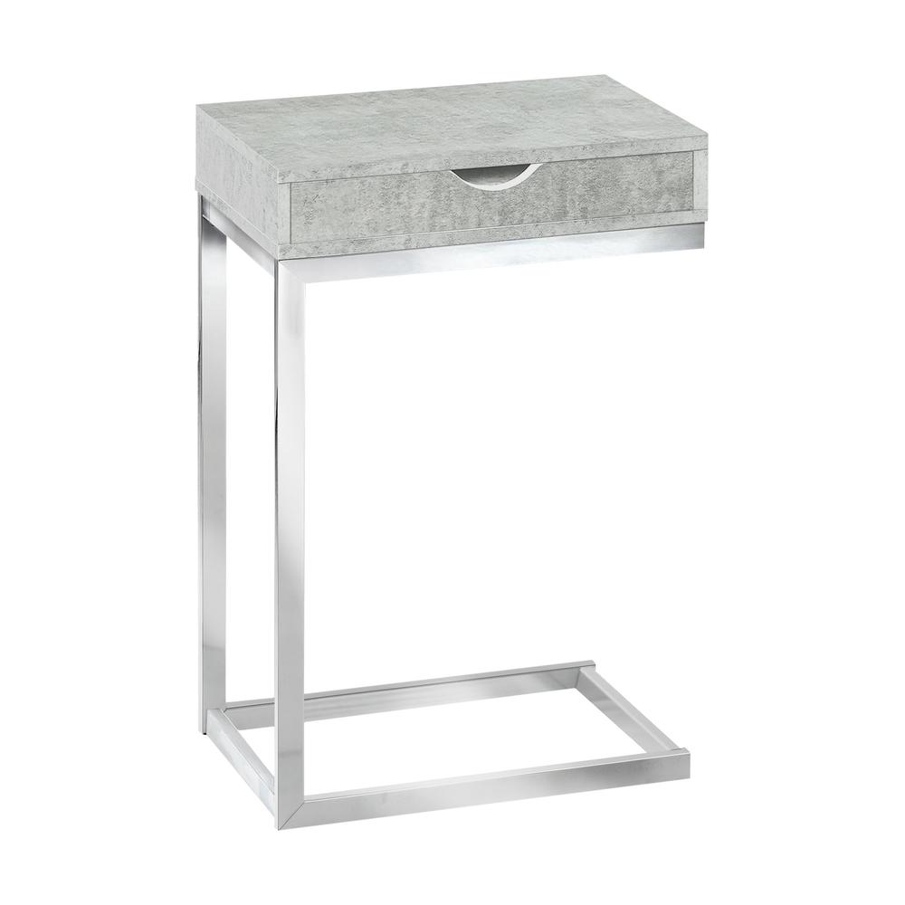 10.25" x 15.75" x 24.5" Grey Finish and Laminated Metal Accent Table - 333170. Picture 1