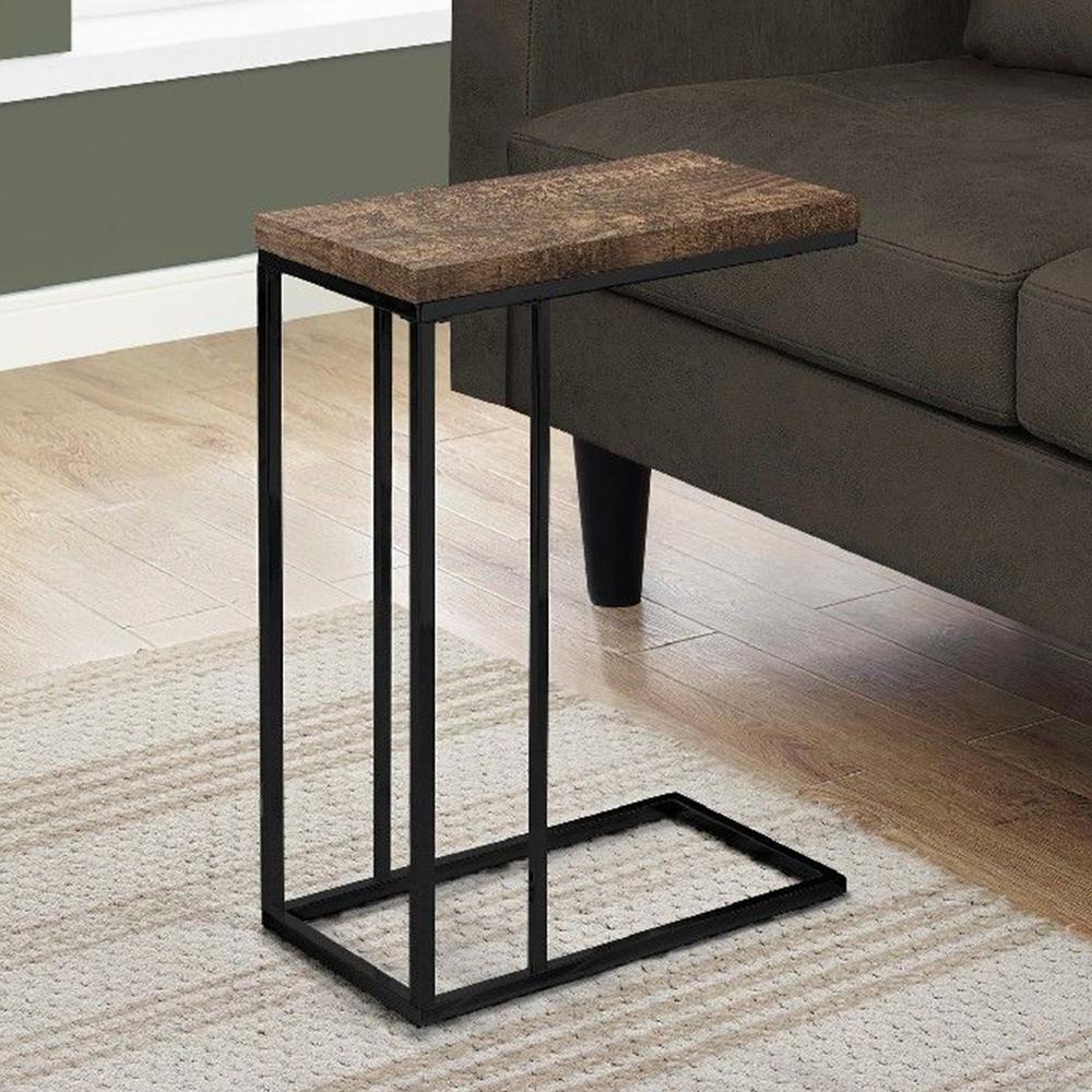 18.25" x 10.25" x 25.25" BrownBlack Particle Board Metal  Accent Table - 333184. Picture 5