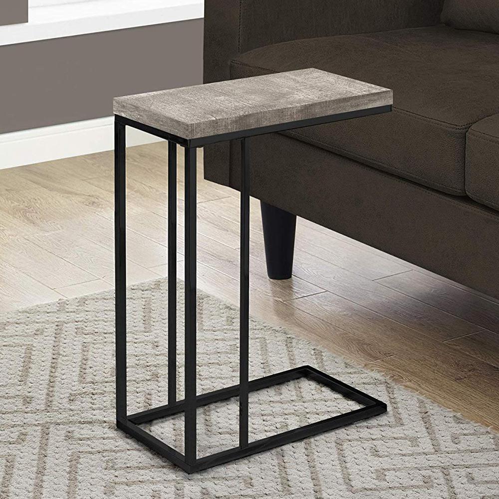 18.25" x 10.25" x 25.25" TaupeBlack Particle Board Metal  Accent Table - 333186. Picture 6