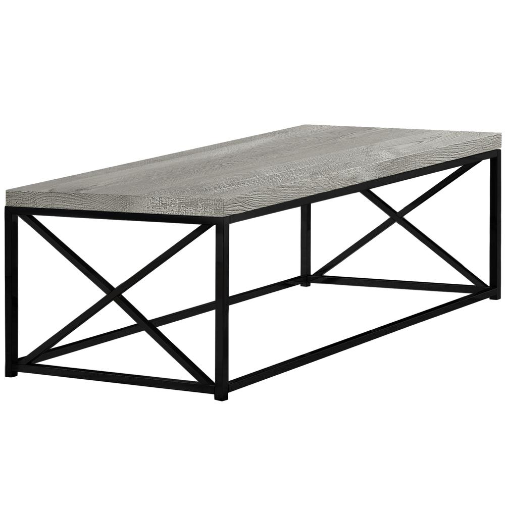 22" x 44" x 17" Grey  Black  Particle Board  Metal  Coffee Table. Picture 1