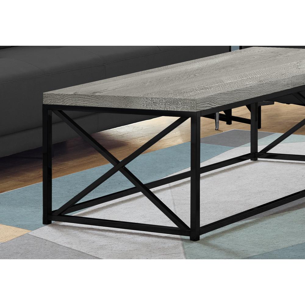 22" x 44" x 17" Grey  Black  Particle Board  Metal  Coffee Table. Picture 3
