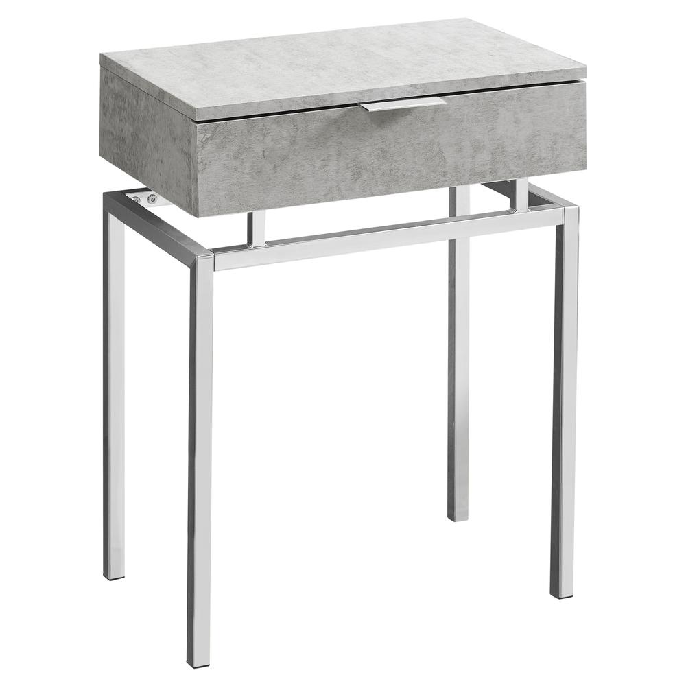 12.75" x 18.25" x 23.25" Grey Finish Metal Accent Table - 333213. Picture 1