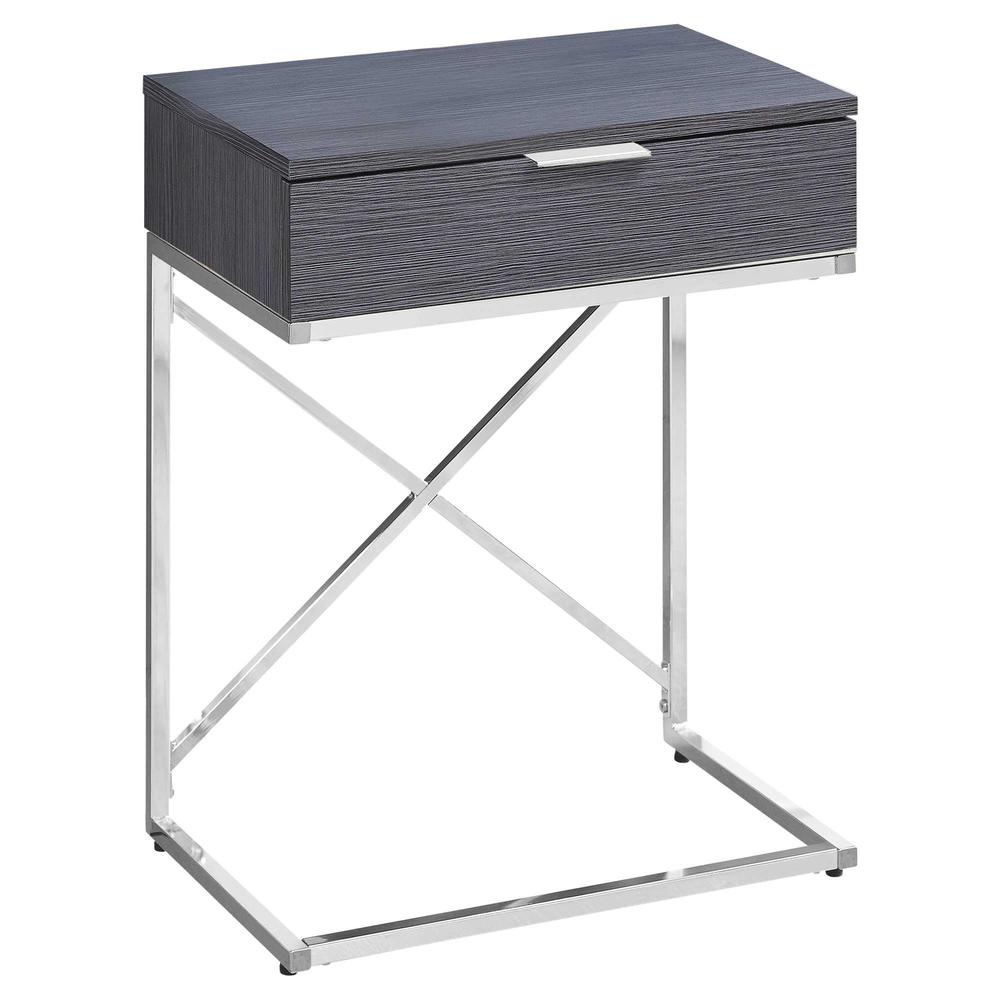 12.75" x 18.25" x 23.5" Grey Finish Metal Accent Table - 333223. Picture 1