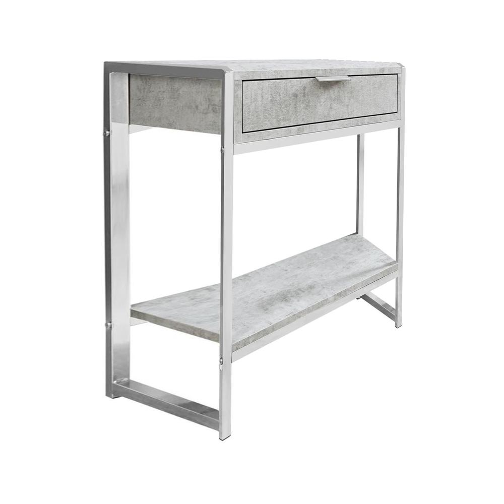12.75" x 19.5" x 23.75" Grey Finish and Metal Accent Table - 333227. Picture 5