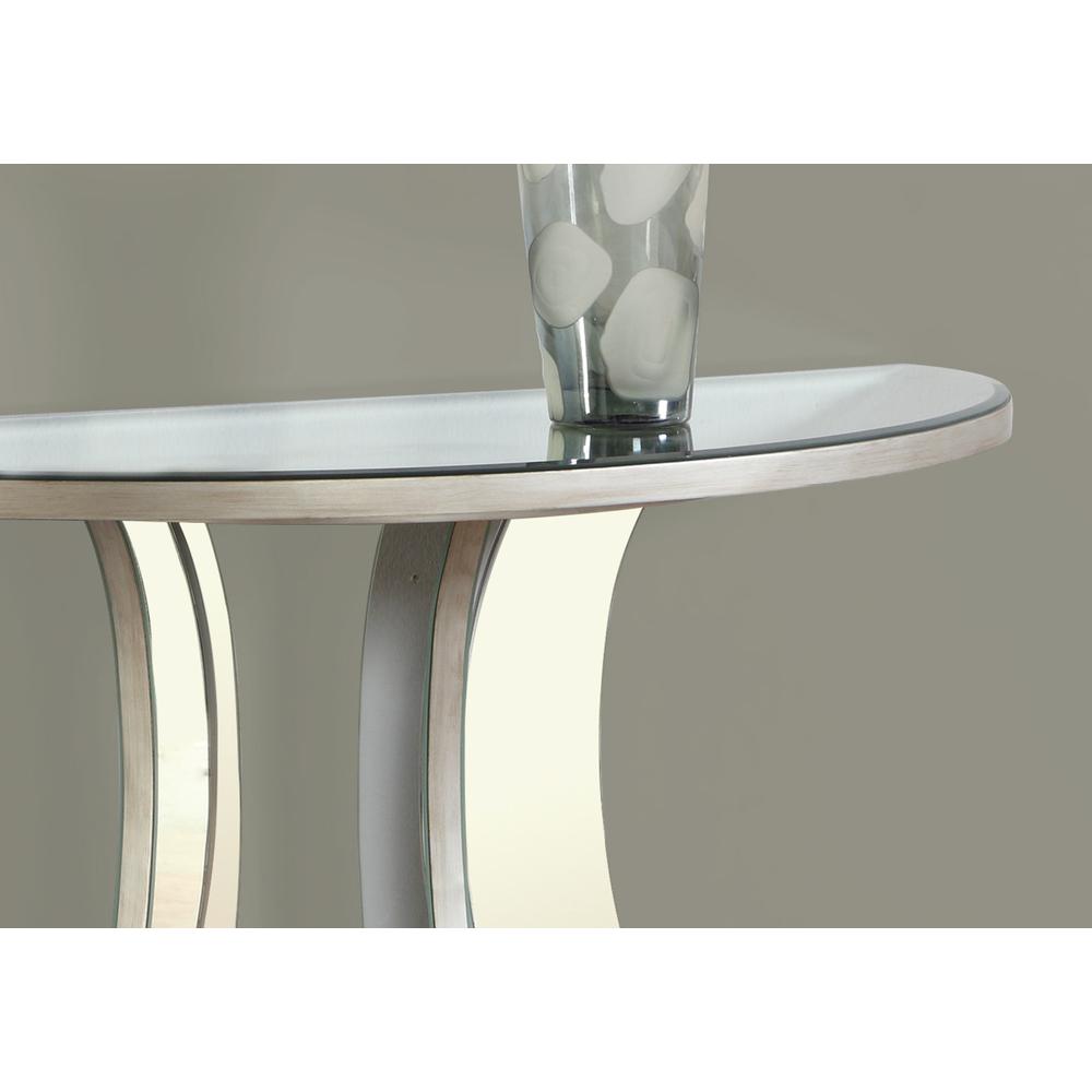 14.5" x 36" x 32" Brushed SilverMirror  Accent Table - 333269. Picture 2