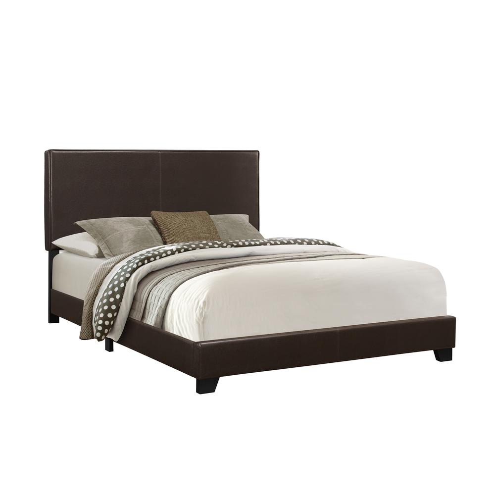 45.75" Solid Wood MDF and Foam Queen Size Bed with Leather Look - 333279. Picture 2
