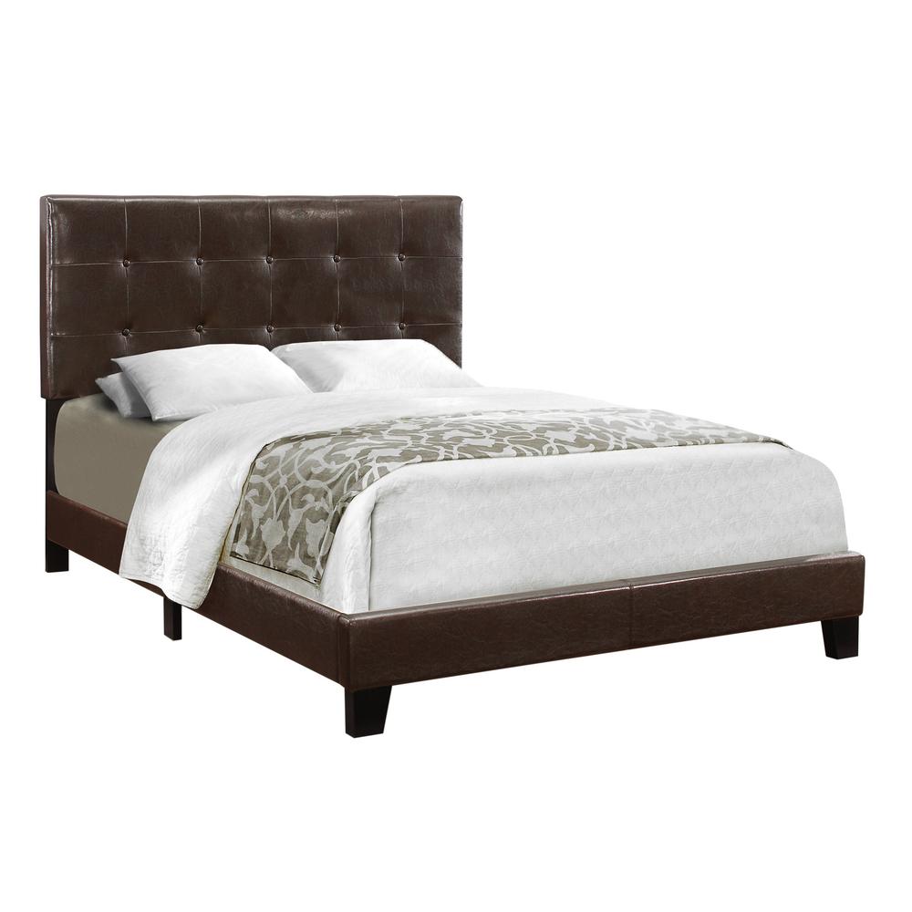 Full Size Dark Brown Leather Look Bed - 333290. Picture 1