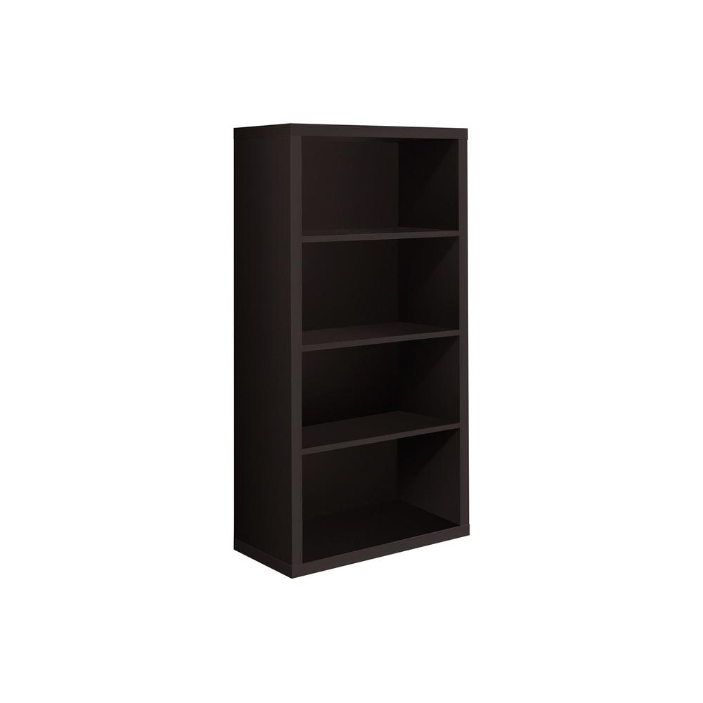 11.75" x 23.75" x 47.5" Cappuccino Particle Board Adjustable Shelves  Bookshelf. Picture 1