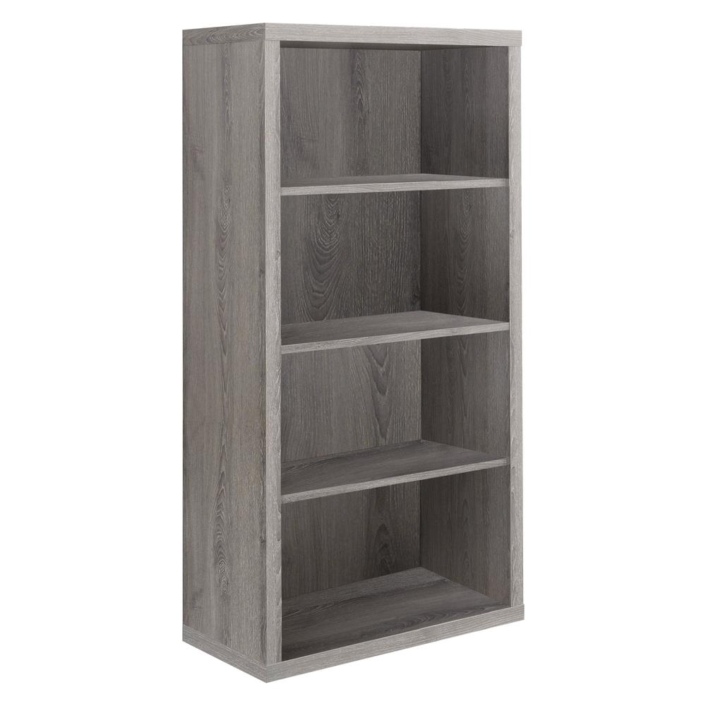 47.5" Dark Taupe Particle Board and MDF Bookshelf with Adjustable Shelves. Picture 2