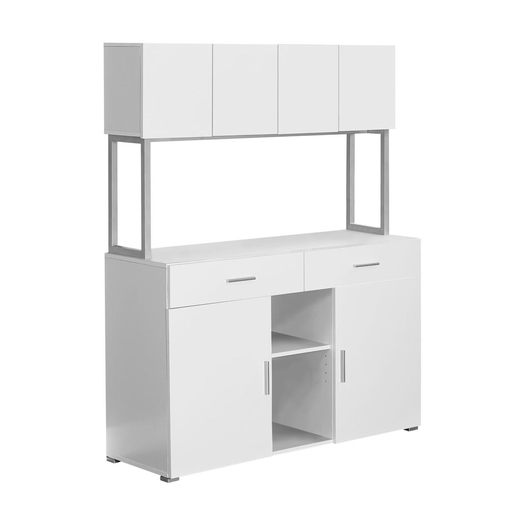 16.25" x 47.25" x 60" White Silver Particle Board Hollow Core Metal  Office Cabinet - 333360. Picture 1