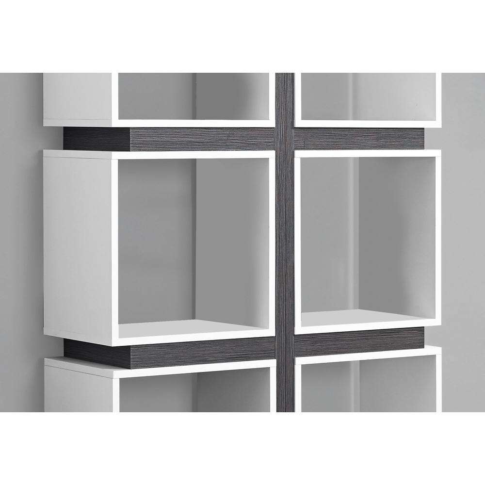 12" x 33.5" x 71.25" White Grey Particle Board Hollow Core  Bookcase With A Hollow Core - 333364. Picture 2