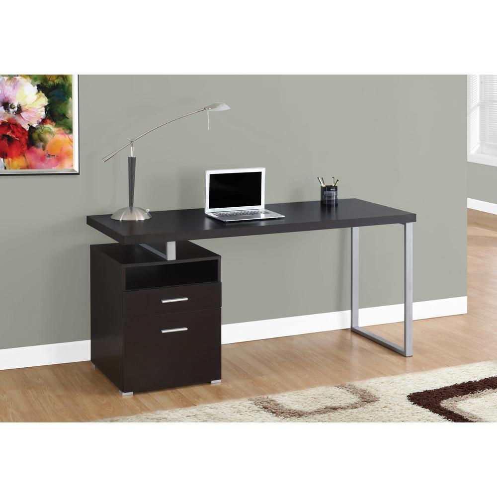 30" Particle Board and Grey Metal Computer Desk. Picture 1