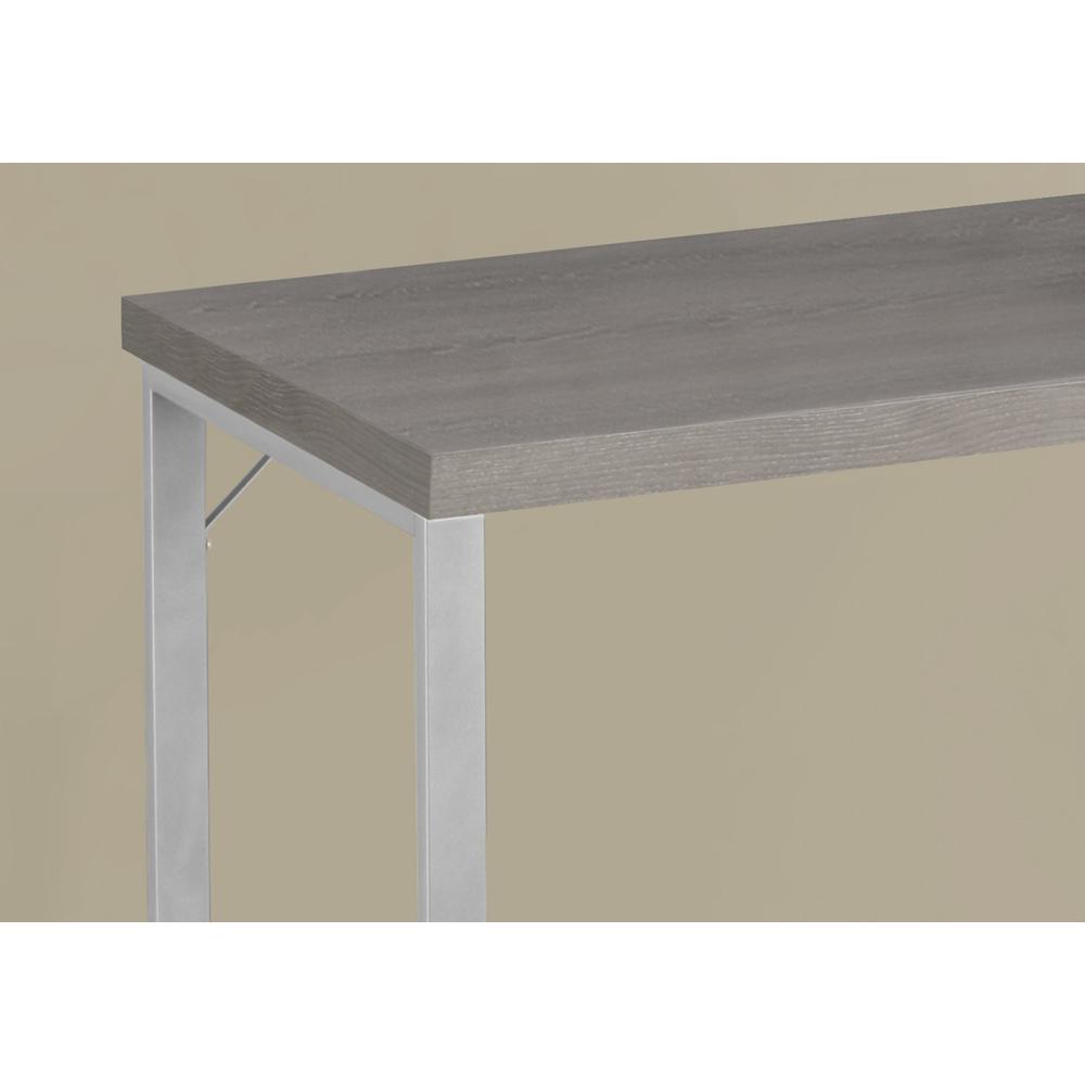 23.75" x 47.25" x 30", Dark Taupe Silver Particle Board Hollow Core Metal  Computer Desk. Picture 2
