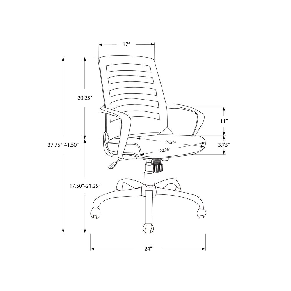 24.25" x 24" x 37.75" Black Foam Metal Nylon  Multi Position Office Chair. Picture 3