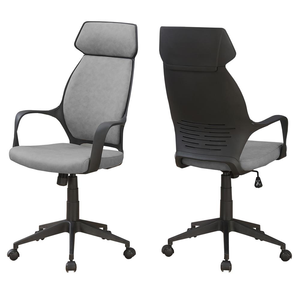 26" x 25" x 96" Grey  Foam  Polypropylene  Microfiber  High Back Office Chair. Picture 1